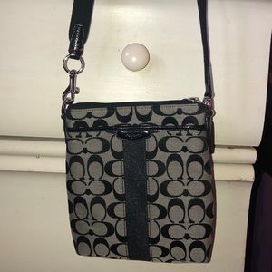 Black and Gray Crossbody Coach Purse